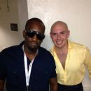 Mike West & Pitbull backstage after the iHeart Radio concert in Miami
