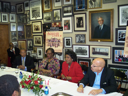 Dr. Henry Louis Gates, Ms. Tammy Robinson, Ms. Ingrid Saunders Jones, and Tom Joyner